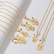 1pc Tamil Aum Om Symbol Hindu Pendant Necklaces For Women Girls Stainless Steel India Religion Jewel