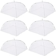 6pcs Foldable Umbrella Outdoor Umbrellas Grill Tent Table Tents Mesh Food Covers for Outdoors Outside Tent Outdoor Tent Dome Tent Fly Screen Outdoor Food Cover Parasol White Square