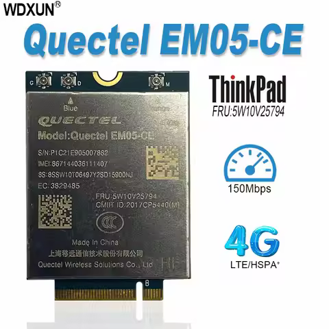 LTE Cat 4 4G module EM05-CE 5W10V25794 For Lenovo ThinkPad X1 Carbon 8th/9th P1 X1 Extreme Gen 4 T14