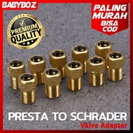 PRESTA Valve ADAPTER Bicycle Tire Valve Pump Connector HEAD Valve CAP