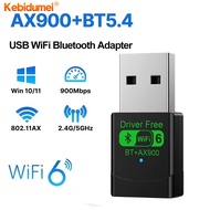 Kebidumei 900mbps USB Wifi Bluetooth 5.4 adapter 2in1 Dongle băng tần kép 2.4G 5GHz USB Wifi 6 mạng