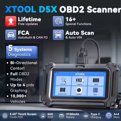 XTOOL D5X Car OBD2 Scanner ABS EPB SRS System Diagnostic Tools Active Test Live Data 19+ Reset Read 