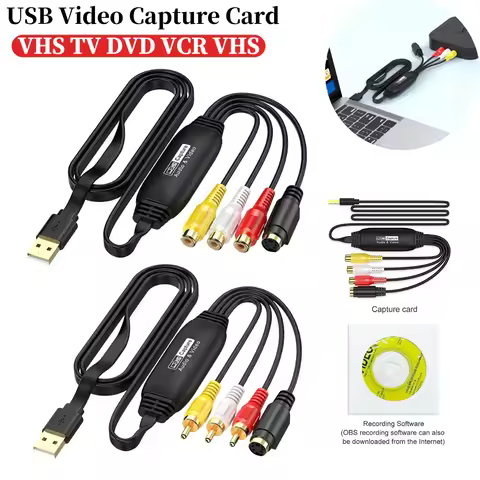 USB Video Capture Card VHS TV DVD VCR Audio Capture Adapter Card USB To AV Video Capture Adapter for