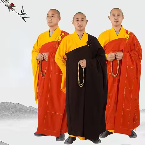144-188cm Buddhist Monk Meditation Clothing Robes Monks Confession Cassock Gown Haiqing Monk Clothes