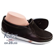KATZZ Men's Waterproof PVC Slip On Shoes. Suitable for factory and cafe work shoes. Brown Color. The