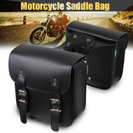 PU Leather Motorbike Side Bags Motorcycle Saddle Bag Large Capacity Tool Storage Pouch Universal 2 p