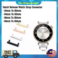 (14mm to 20/22mm) (18mm to 20/22mm) Quick Release Watch Strap Connector Adapter Fit Narrow Band To W