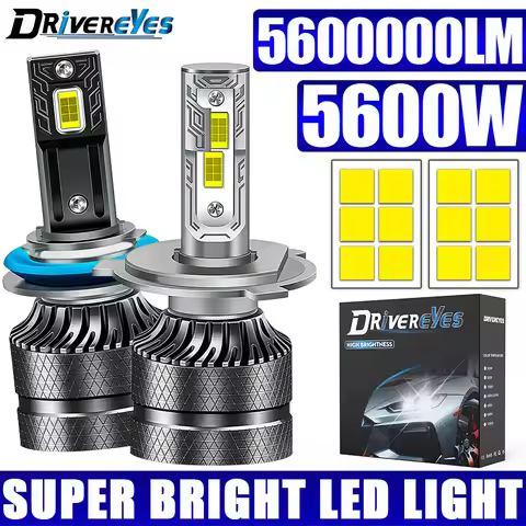 K5C H7 H4 H11 LED Headlights 5600W High Power Canbus H1 H8 H9 9005 HB3 9006 HB4 9012 HIR2 Turbo Lamp
