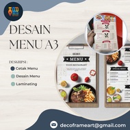 A3 Size Laminating Food/Drink Menu Printing Design