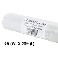 MULTIPURPOST PLASTIC SHEET ROLL PE SHEET COVER 9FT X 20FT X 50 ROLLS