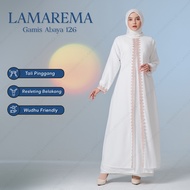 [ LaMarema ] Baju gamis putih wanita modern mewah dan elegan terbaru | Abaya turkey turki warna putih simple dan elegan | Gamis abaya arab putih terbaru 2022 | Dress putih wanita modern yang elegan kekinian yang lagi viral