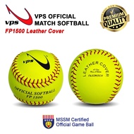 VPS FP 1500 Official Match Softball for MSSM International Games 12 inch Leather Cover Hand Stitch P