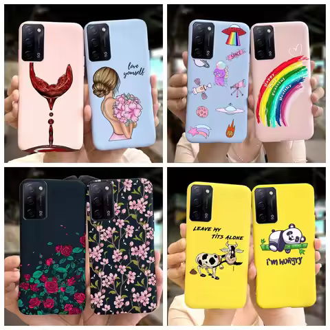 Case For OPPO A55s 5G CPH2321 Phone Case Silicone Candy Color Soft Cover For OPPO A55 5G PEMM00 Coqu