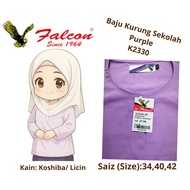 Falcon/ K2330 Baju Kurung Sekolah Purple /BIntik bintik kuning/Kain Licin/Koshiba/Stock Clearance