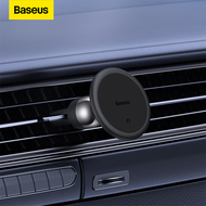 Baseus Magnetic Car Phone Holder C01 Car Mount Phone Stand Holder / Air Vent Clamp Strong Absorption with Built-in Magnetic Cable Clips for Mobile Phones -Black