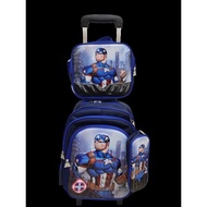 3 IN 1 Trolley School Bag - 6 Wheels