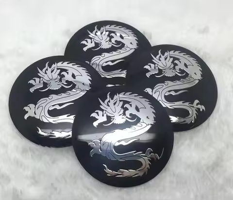 4pcs 56mm 60mm 65mm Dragon or F1 RACING patter 3D Stereo Aluminum Wheel Hub Caps Cover Emblem Badge 