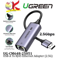 UGREEN UG-CM648 USB / Type-C to RJ45 2.5G Ethernet Adapter USB 3.0 Gigabit LAN Network Card Aluminum