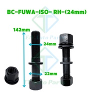 Hub Bolt With Nut / Hab Bolt Hitam (142mm) (Rear/Belakang) Skru Tayar Treler Fuwa ISO [BC-FUWA-ISO-R