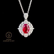 新品nice超抵❤️✨！ Guild 1.04ct Burma Ruby Necklace！ 稀有滿螢光濃郁緬甸紅寶石頸鏈🇲🇲 紅寶1.04ct，鴿血紅色實物色靚😍！ 設計優雅，Guild證書，副鑽4