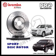 GENUINE BREMBO XTRA TOYOTA LAND CRUISER UZJ200 UZJ201 SPORT DRILLED RACING FRONT REAR DISC ROTOR [1 