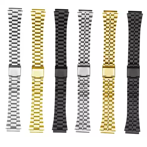 18mm Fine Steel Watchband for CASIO A158/A159/A168/A169/B650 AQ230/700 A158W A168 Classic AE-1200 Si