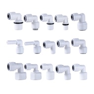 2Pcs 1/4" 3/8" OD Tube 90 Degree Elbow POM Quick Fitting Connector For Aquarium RO Water Filter Reve