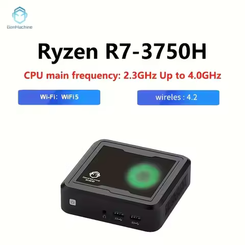 GenMachine New Mini PC AMD Ryzen 7 3750H CPU Windows 10/11 DDR4 Ren3000 3750H Desktop USB WIFI 5 100