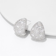 ต่างหูรูปสี่เหลี่ยมประดับเพชร CZ สำหรับผู้หญิง แฟชั่นฤดูร้อน 2025 ใหม่ล่าสุด ดีไซน์หรูหรา สไตล์เกาหล