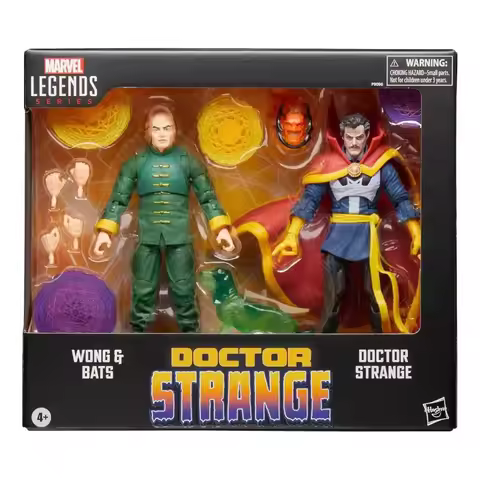 Original Hasbro Marvel Legends Series Doctor Strange Wong and Bats Action Figures Toys Model Ornamen
