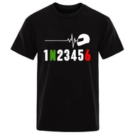 1N23456 Motorcycle Gear Heartbeat T Shirt Men Tee Shirt Mountain Rider Moto Bike T Shirts