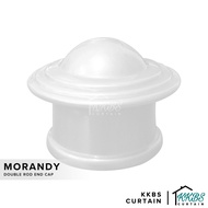 KKBS CURTAIN Morandy Curtain Rod End Cap Pearl White Colour