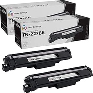 LD Compatible Toner Cartridge Replacement for Brother TN-227BK High Yield (Black, 2-Pack)