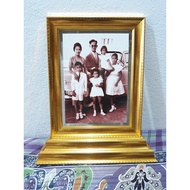 Gold Frame With Stand Base And 5x7 Inch Image 2-Layer Yellow Horse Clear Glass On Both Sides