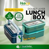 Double Layer Lunch Box Set Bekas Makanan Microwave Safe Bento Tapau Lunch Box Food Warmer PP Lunch B