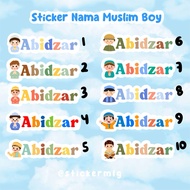 MUSLIM BOY LETTER name LABEL STICKER Edition cute name custom