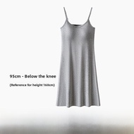 up Cosy Modal Strapless Midi Dress with Chest Pad Integrated Base Layer Black Vest Dress Anti-Light 