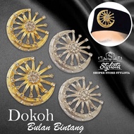 Dokoh Kerongsang Brooch Pin Songkok Tanjak Tengkolok Bulan Bintang Gold Silver Premium Eksklusif Kor