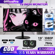 Monitor Pc 19 Inch Gaming Monitor 1080P With Speaker Pc Monitor 75Hz