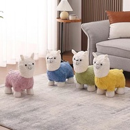Cute alpaca seat alpaca stool plush creative lamb stool cartoon children's sofa stool home living ro