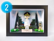 Boneka Flanel IPDN Laki-Laki Kemasan Frame 3D 21x30 Cm