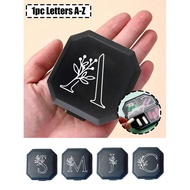 1pc Portable Compartment Medicine Box With Line Floral Initials A-Z Pattern, Portable Medical First 