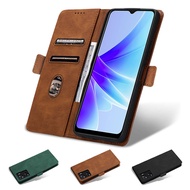 For OPPO A77S Case Simple with card slot Leather Leather Case Cover