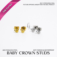 [SG] BABY CROWN STUD EARRINGS | STAINLESS STEEL | DAILY WEAR | KINDRED JEWELS