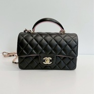 Chanel CF20 mini handle 黑拼粉 晶片款