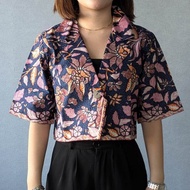 印尼蠟染短袖西裝外套 RATNA - 繽紛藍 - RAT004