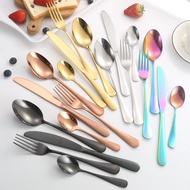 HOTEL Stainless Steel Cutlery Table Dinner Spoon Fork Steak Knife Dessert Soup Coffee Cake Tea Cutle