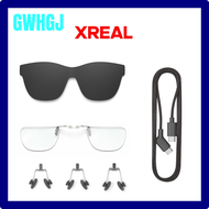 GWHGJ สําหรับ xreal air air 2 pro smart ar อุปกรณ์เสริมแว่นตาแผ่นรองจมูก, ฮูดแว่นตา, สายเคเบิลข้อมูล 1.2 ม., กรอบแว่นตาสายตาสั้น ERGET