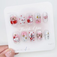Cat Eye Handmade  Press on Nails 10PCS  Fake Nails with Glue Sticker T087