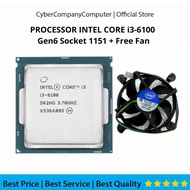 Intel Core i3-6100 Gen6 LGA 1151 3.70GHz Processor + Fan Cpu Cooler Intel - Processor Intel Core i3-